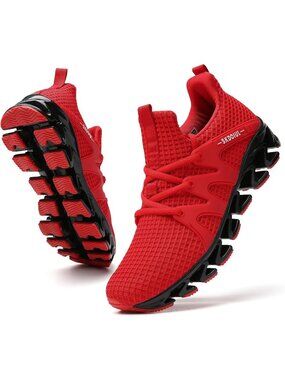Women's Red Trail Running Shoes Lightweight Fashion Sneakers For Gym Walking
